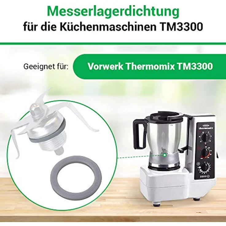 Messereinsatz-Dichtung Ersatz für Vorwerk Thermomix TM3300 TM 3300 Küchenmaschine - Ø 38/29 mm – Bild 4
