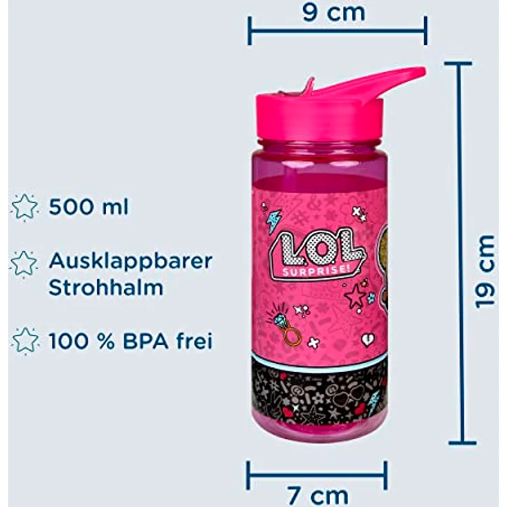Idena Aero Trinkflasche 500ml LOL – Bild 4