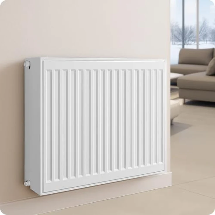 Belrad Universalheizkörper T33, Kompakt Ventilheizkörper 6 Anschlüsse, 400x800 mm, 1369 W, Reinweiß – Bild 9