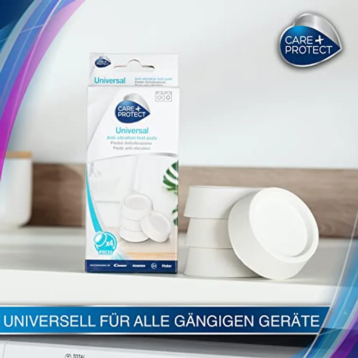 CARE+PROTECT Antivibrationsfüße aus Gummi, Universell, für Waschmaschinen, Trockner und Waschtrockner, Reduzieren Schwingungen & Geräusche, Verbessern die Stabilität – Bild 8