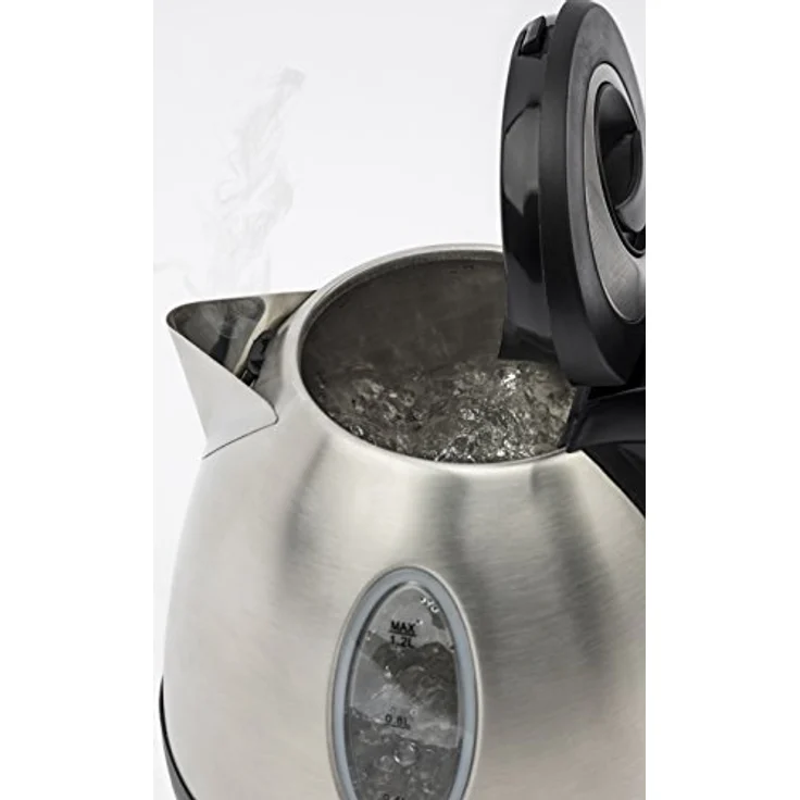 H.Koenig BO12 Wasserkocher - 1,2 L - Wasserstandsanzeige - 1630 W - Edelstahl - silber-schwarz – Bild 4