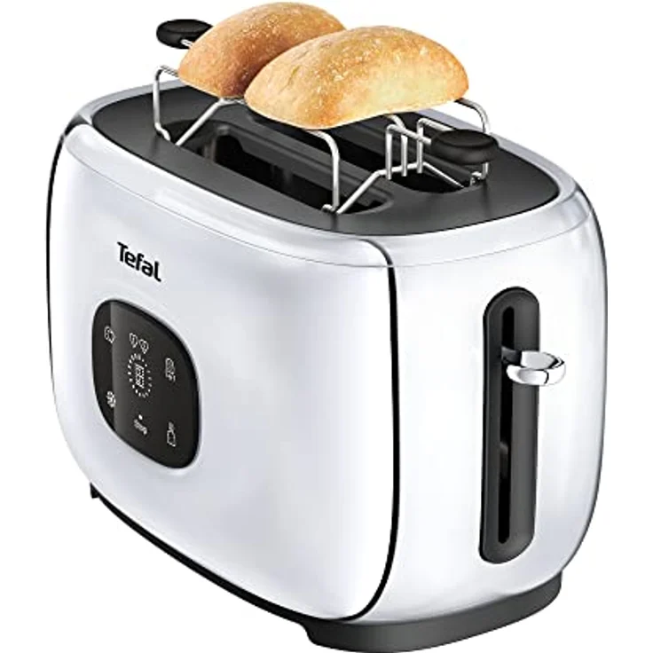 Tefal TT883D Majestuo Doppelschlitz-Toaster | Touchscreen-Display | 2 personalisierbare Shortcuts | 1050 Watt | Anhebevorrichtung | Auftau- und Aufwärmfunktion | Stopp-Taste | Edelstahl/Schwarz – Bild 2