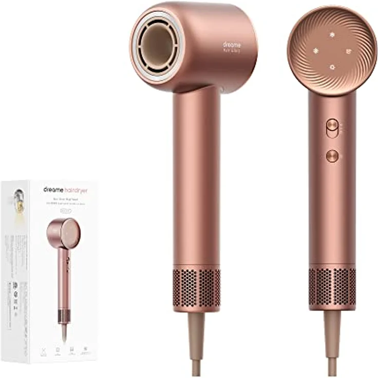 Dreame Hair Glory Haartrockner, trocknet schnell, 110.000 U/min Hochgeschwindigkeit, 70m/s Luftstrom, Negativ-Ionen-Technologie, Temperatur- und Luftgeschwindigkeitsregelung, Rosa – Bild 1