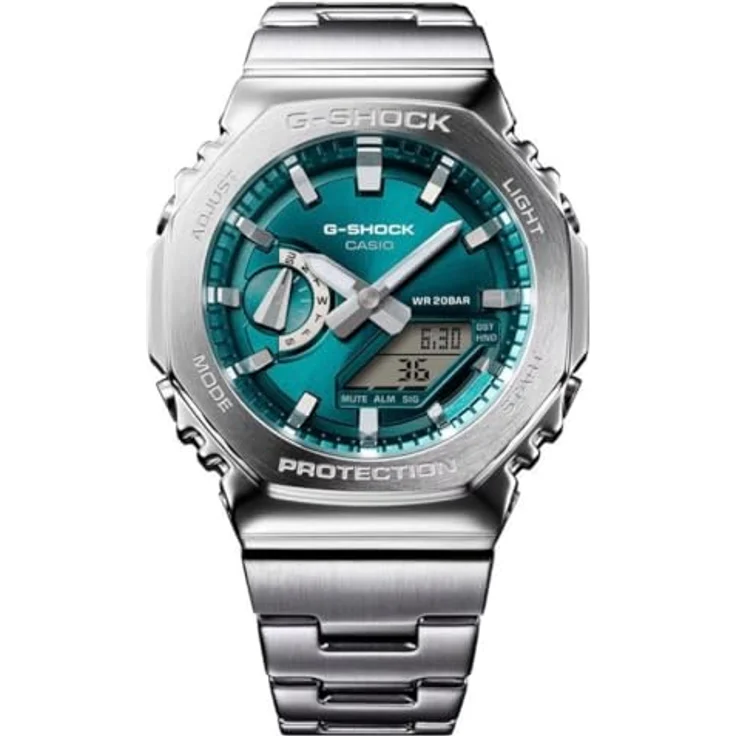 Casio GM-2110D-3A1ER G-Shock, Armbanduhr aus Stahl in Petrol, lässiger und klassischer Stil – Bild 6