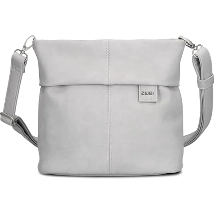 ZWEI Beuteltasche Mademoiselle M8, graue Umhängetasche aus pflegeleichtem Kunstleder mit Innenfächern, 25 x 10 x 23 cm – Bild 3