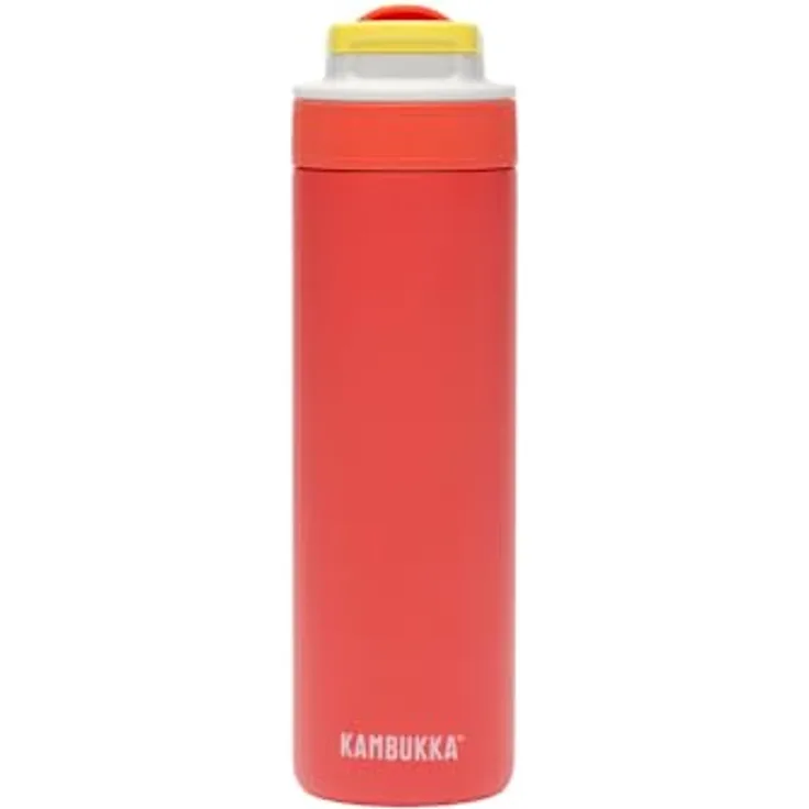 Kambukka Lagoon, 600ml Kunststoff-Wasserflasche mit auslaufsicherem Strohhalm, schmutz- und geruchsresistent, spülmaschinenfest - Neonfantasie