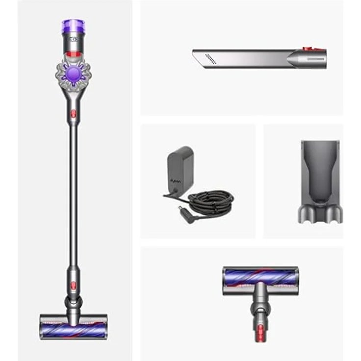 Dyson V8 Origin, 2-in-1-Stabstaubsauger, Beutellos, Silber/Nickel, Zyklonal, 0,54 l, 40 Minuten Laufzeit – Bild 3