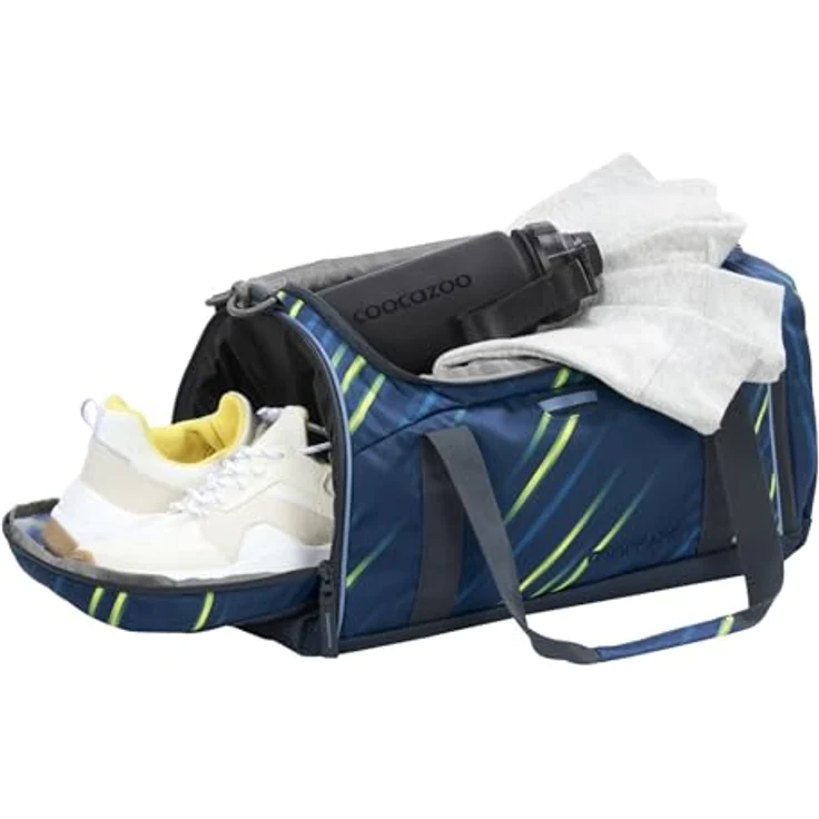 coocazoo Sporttasche Fast Lime, Trainingstasche mit 20L Volumen, verstellbarem Schultergurt und Nasswäschefach – Bild 2