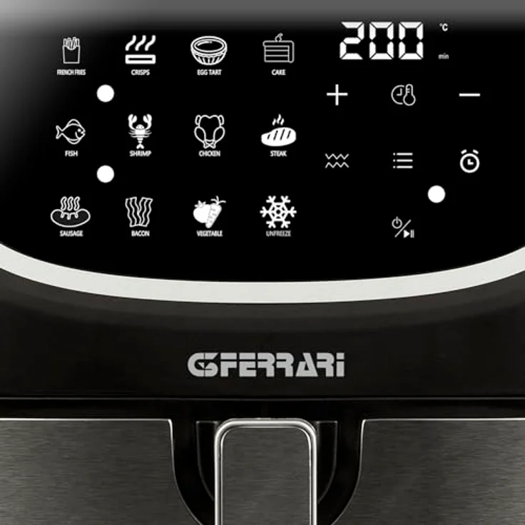 G3 Ferrari G10191 Heißluftfritteuse, 8 l, 2200 W, Schwarz, Edelstahl – Bild 3