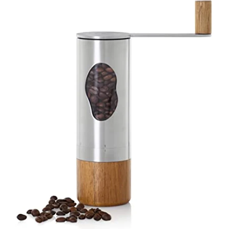 AdHoc MC02 Kaffeemühle Mrs. Bean, CeraCutXL Keramik Mahlwerk, Edelstahl und Akazienholz, 50 g Fassungsvermögen – Bild 1