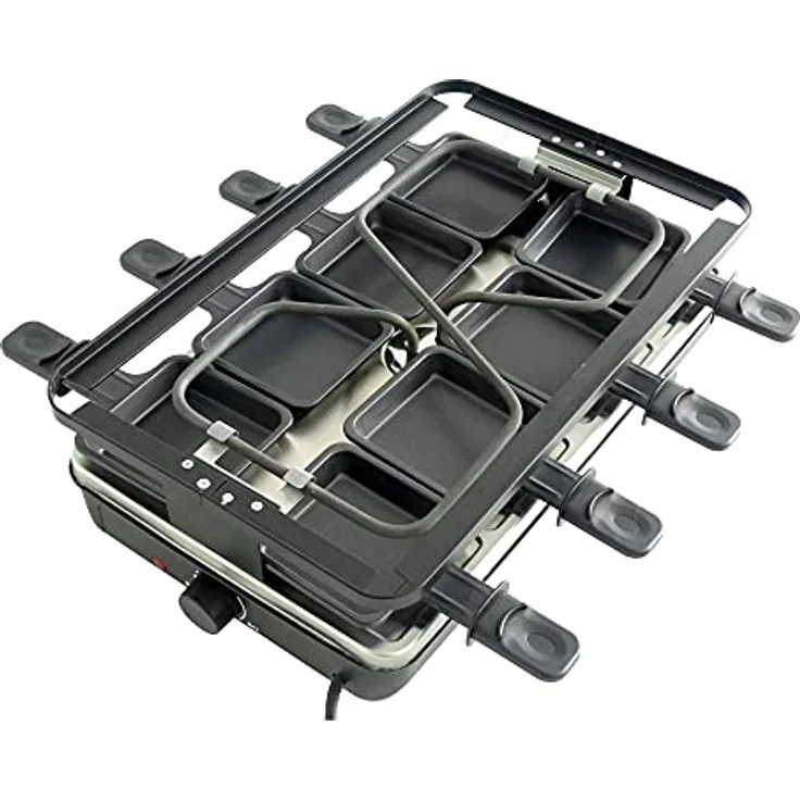 kela Raclette/Grill Geneva, für 8 Personen, Gusseisen, schwarz, 8x antihaftbeschichtete Pfännchen, 8x Spatel aus Buchenholz, 2 m Kabel, 64006 – Bild 4