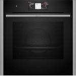 Neff B64CT73N0, N90, CircoTerm Slide und Hide Einbaubackofen, 60x60cm, Edelstahl, 6.8 Zoll Full Touch TFT-Farb- und Grafikdisplay,Pyrolyse, Home Connect, Multipoint Bratenthermometer