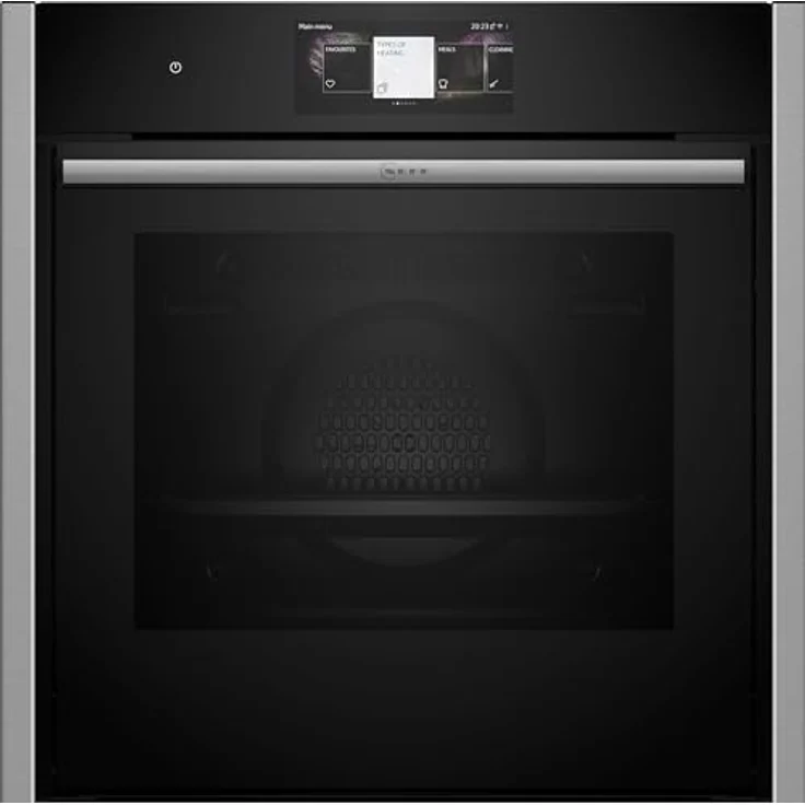 Neff B64CT73N0, N90, CircoTerm Slide und Hide Einbaubackofen, 60x60cm, Edelstahl, 6.8 Zoll Full Touch TFT-Farb- und Grafikdisplay,Pyrolyse, Home Connect, Multipoint Bratenthermometer – Bild 1