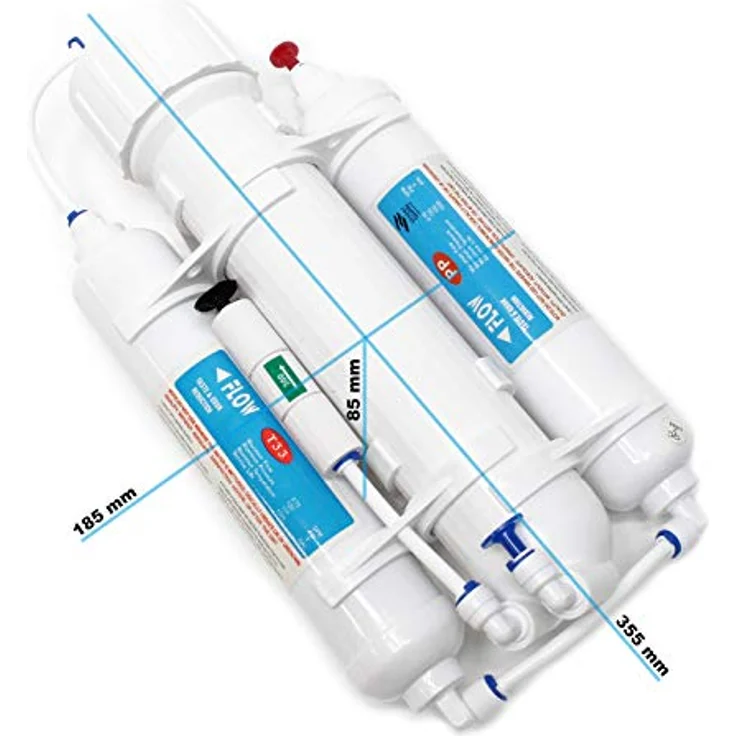 Naturewater 3 stufige Umkehrosmose RO 190 l/Tag 50 GPD Osmose Entmineralisierung Wasserfilter-Trinkwasser (Weiß) – Bild 2