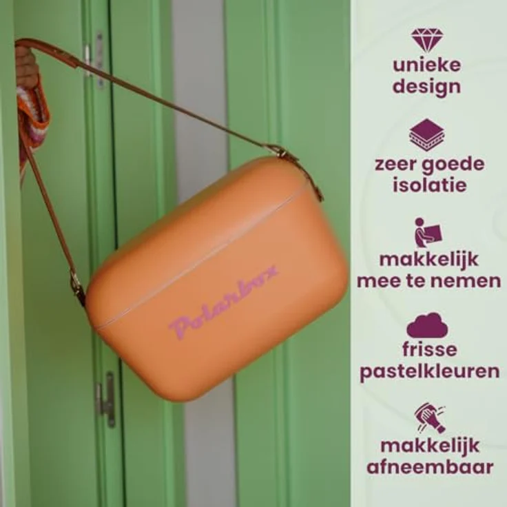 Polarbox Vintage Kühlbox, 12 l, orange-rosa, leicht und langlebig, ideal für Ausflüge und Picknicks – Bild 2