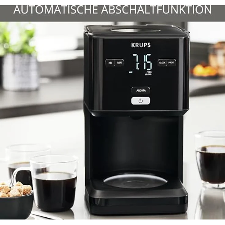 Krups Filterkaffeemaschine Smart'n Light KM6008,, 1,25l Kaffeekanne, 1,25L Kapazität, 24-Stunden-Timer, Automatische Abschaltung, Digital-Display – Bild 6
