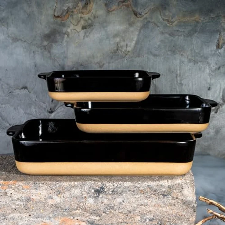 Lurch Terra Nova Ofenform L, Keramik 32x14,5x6,6 cm, 2700ml, schwarz/creme, temperaturbeständig bis 250°C, spülmaschinengeeignet – Bild 2