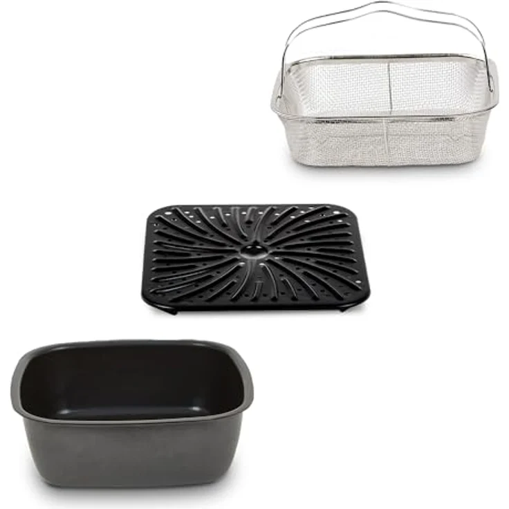 PowerXL MultiCooker Zubehör-Set - Ersatzinnentopf, Frittierkorb & Grillplatte - PowerXL 12-in-1 Multikocher - schwarz – Bild 1