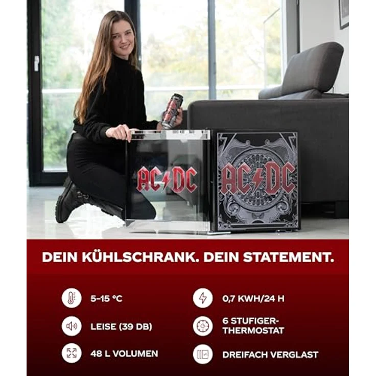 Husky CoolCube HUS CC-202 AC-DC Getränkekühlschrank Cube, freistehend, schwarz, 48 L, Breite 43 cm – Bild 5