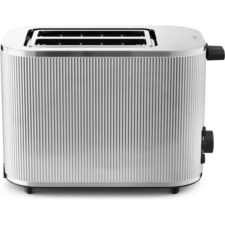 Georg Jensen Toaster Bernadotte Edelstahl, 2 kurze Schlitze, für 2 Scheiben, Art Déco-inspiriert, glänzend