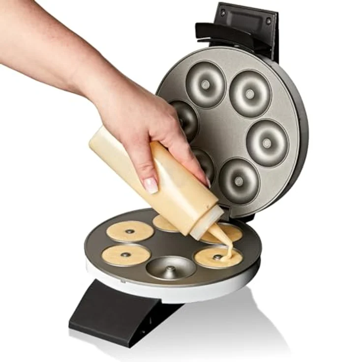 Cloer Küchenmaschine 6121, Donut Maker in elegantem Weiß-Schwarz – Bild 5