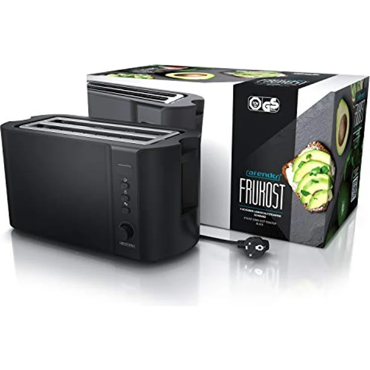 Arendo 4-Schlitz-Toaster, Langschlitz, Defrost Funktion, wärmeisolierendes Gehäuse, schwarz – Bild 8
