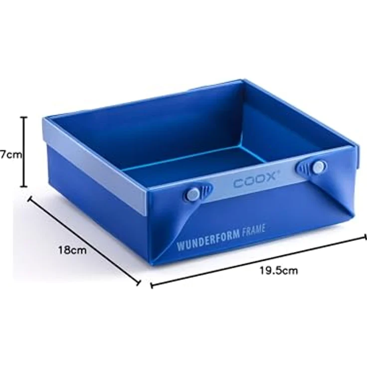 coox WUNDERFORM Frame SQ, faltbare Silikon-Auflaufform mit Metallverstärkung, 2,2 Liter, spülmaschinenfest, 19,5 x 18 x 7 cm – Bild 3