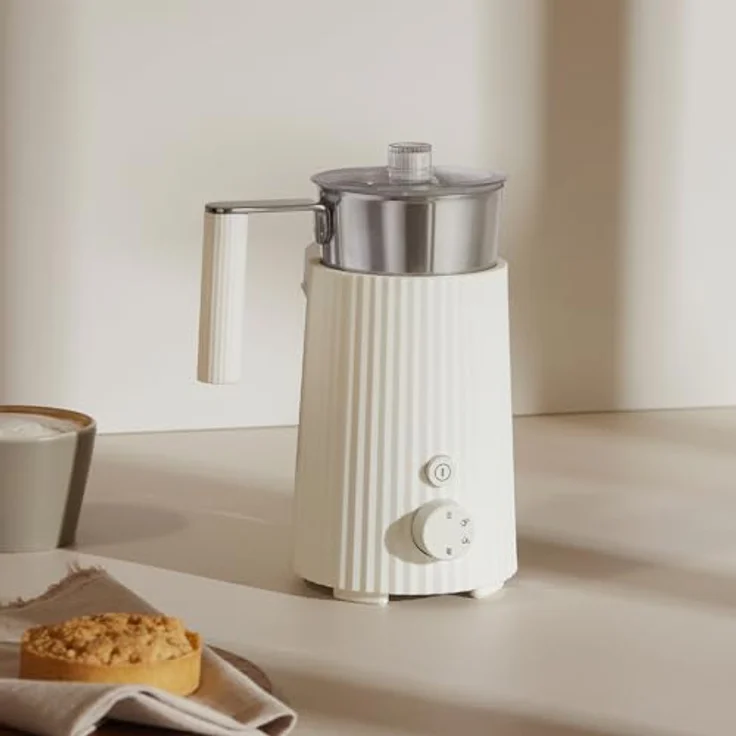 Alessi Plissé Milchaufschäumer, Schwarz, mit Falten-Design und Stahlkorpus – Bild 5