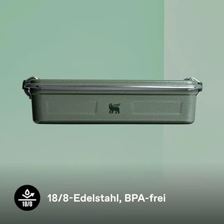 STANLEY 1913 Useful Classic Box 2L, Spülmaschinenfeste Edelstahl-Lunchbox, stapelbar, BPA-frei, Hammertone Green – Bild 4
