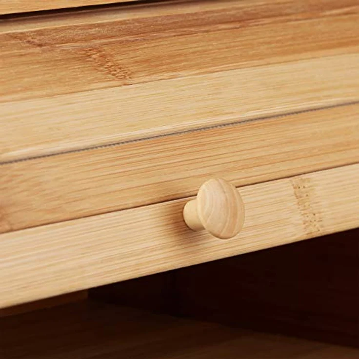 Relaxdays Bambus-Brotkorb, mit Rolldeckel, 40 x 27,5 x 16,5 cm, Frische Brotaufbewahrung, Natur Braun, Holz, Medium Wood Tone, 27.5 x 40 x 16.5 cm – Bild 6