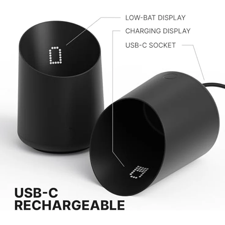 Subminimal SubScale, Präzisions-Kaffevåg für Espresso & Pour-Over, mattschwarz, kompaktes Design mit USB-C-Akku und Spritzwasserschutz – Bild 4