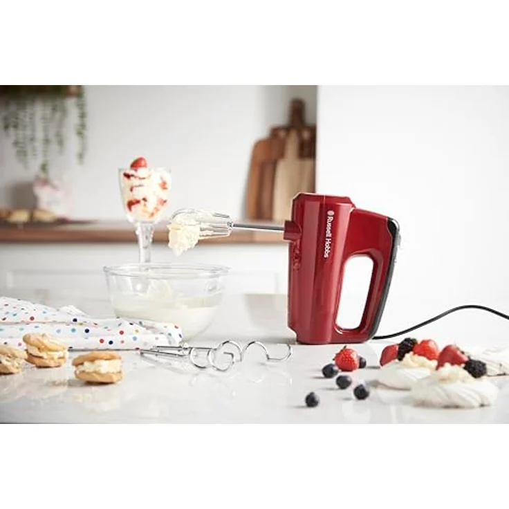 Russell Hobbs Handmixer Desire, 5 Geschwindigkeitsstufen plus Turbofunktion, spülmaschinengeeignete 2 Rührbesen & 2 Knethaken, Handrührer 24670-56 – Bild 2