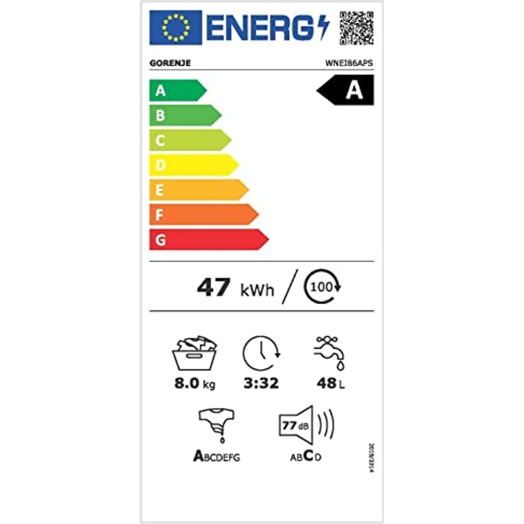 Gorenje WNEI86BPS, Waschmaschine, B, Fassungsvermögen 8 kg, Standgerät, Breite 60 cm – Bild 11