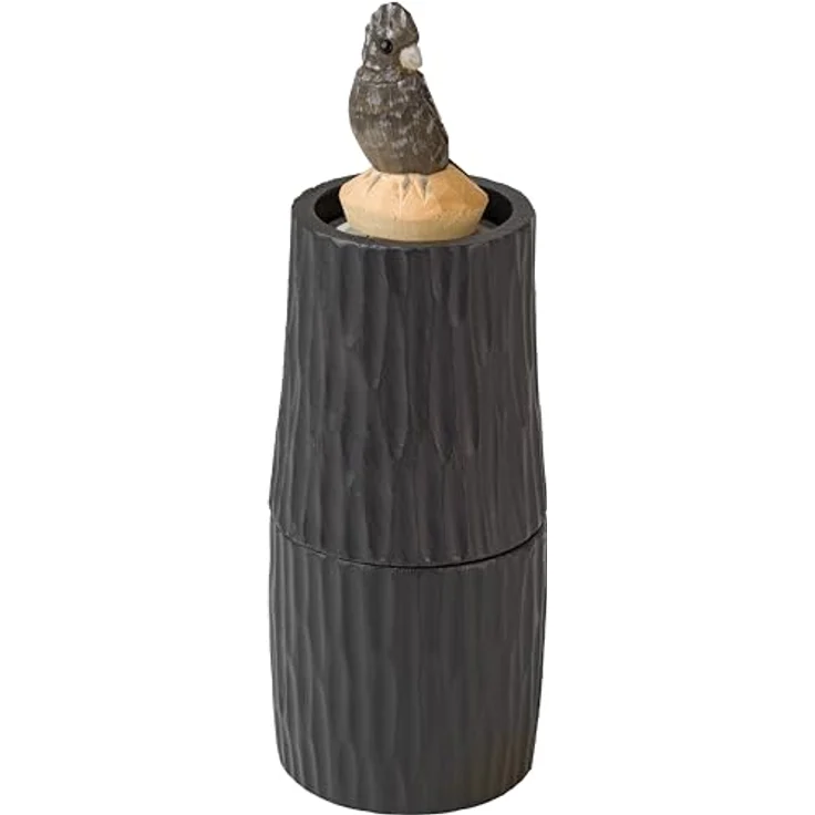WILDLIFEGARDEN WG5010 Salz-und Pfeffermühle Kakadu, Schwarz mit Keramikmahlwerk und einstellbarer Korngröße – Bild 1