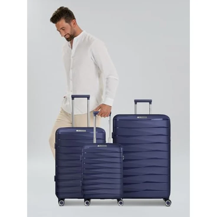 Franky Trolleyset London, 4 Rollen, (3-teilig, 3 tlg), Polycarbonat, Schwarz – Bild 6
