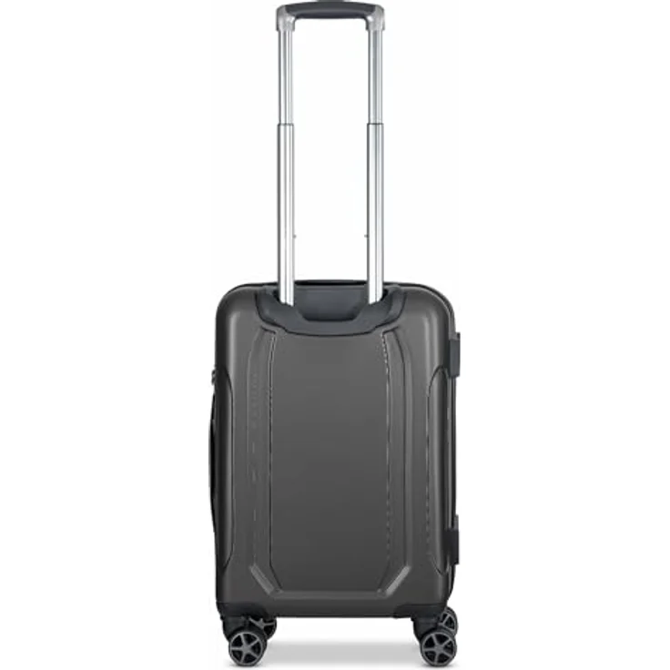 bugatti Valencia Handgepäck Koffer | Cabin Max Trolley mit 4 Rollen, arretierbarem Griff & Kreuzpackgurt | 38 cm x 24 cm x 55 cm, Schwarz – Bild 3