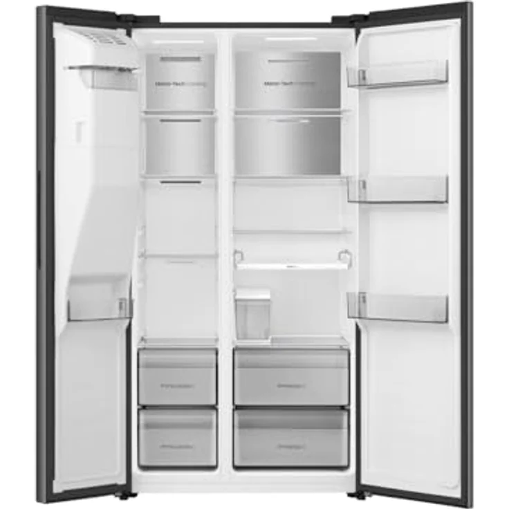 Hisense Freistehender Side-by-Side-Kühlschrank, 528 l, Amerikanische Tür, Schwarz, 2 Türen, Berührung, LED – Bild 6