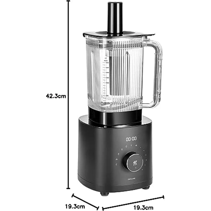 Zwilling Enfinigy Hochleistungsstandmixer 1600W 5300, 12 Geschwindigkeiten, 6 Automatikprogramme, 1,8L Behälter, schwarz - Preisvergleich – Bild 8