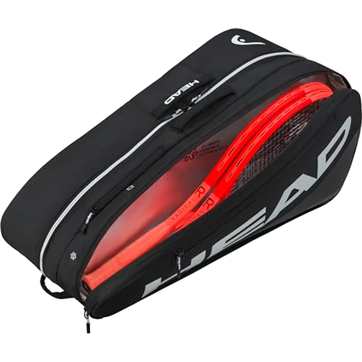 Head Sporttasche Tour Racquet Bag L BK, für 7-9 Tennisschläger, strapazierfähiges Polyester, gepolsterte Schultergurte – Bild 4