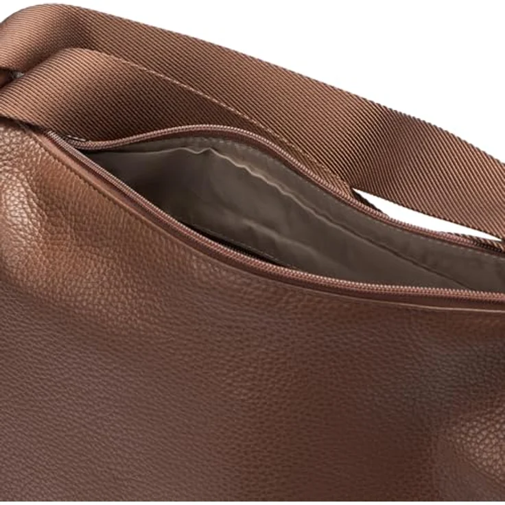 Mandarina Duck Mellow Leather Shoulderbag, Damen Umhängetasche aus hochwertigem Rindsleder, braun, mit Rucksackfunktion und verstellbaren Schultergurten – Bild 3