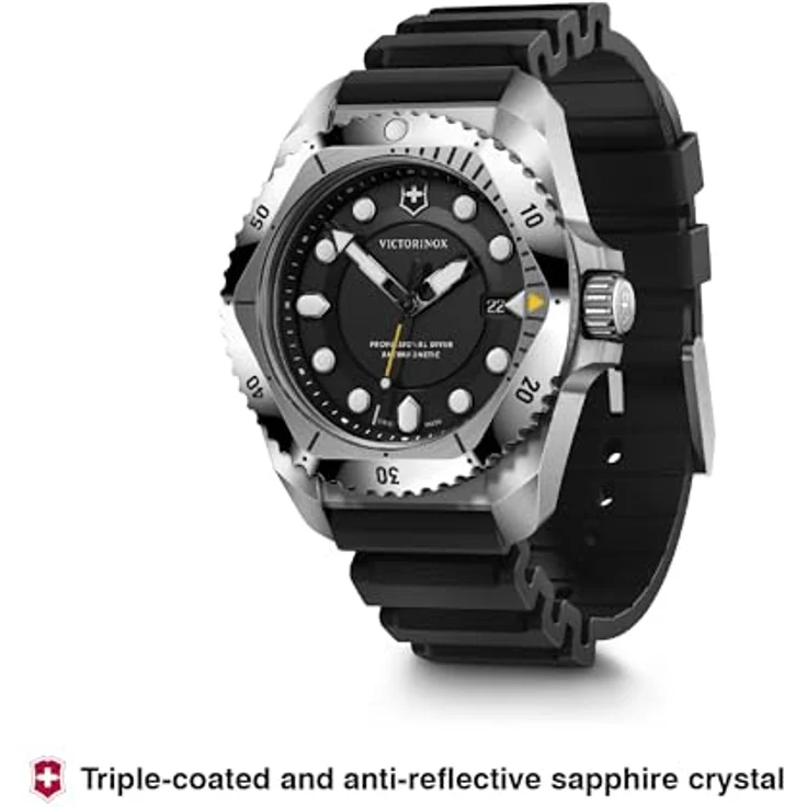 Victorinox Herren Armbanduhr Dive Pro Ø 43 mm, Swiss Made, Wasserdicht bis 300 m, Saphirglas, Schwarz – Bild 4