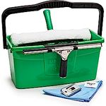 Unger PRO Komplett-Set 5in1 (inkl. Einwascher, Fensterwischer, Mikrofasertuch, Sicherheitsschaber, Eimer 18 l, für professionelle Fensterreinigung/Glasreinigung) AKG16