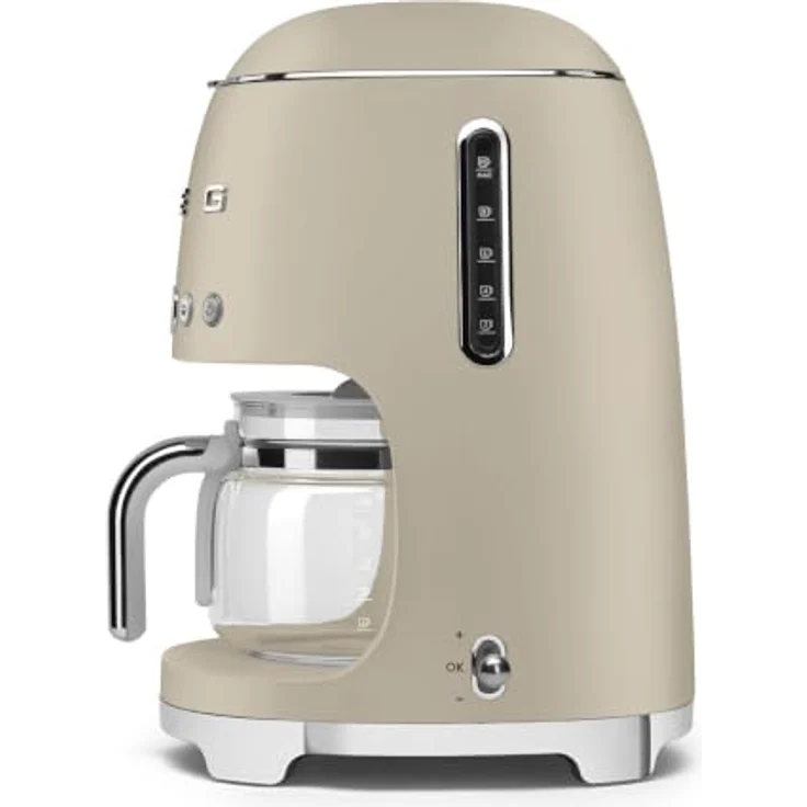 Smeg DCF02MLMEU Filter-Kaffeemaschine mit Aroma- und Autostart-Funktion, Glaskaraffe bis 12 Tassen, 2 Intensitätsniveaus, Warmhaltefunktion, 1050W, Moonlight – Bild 2