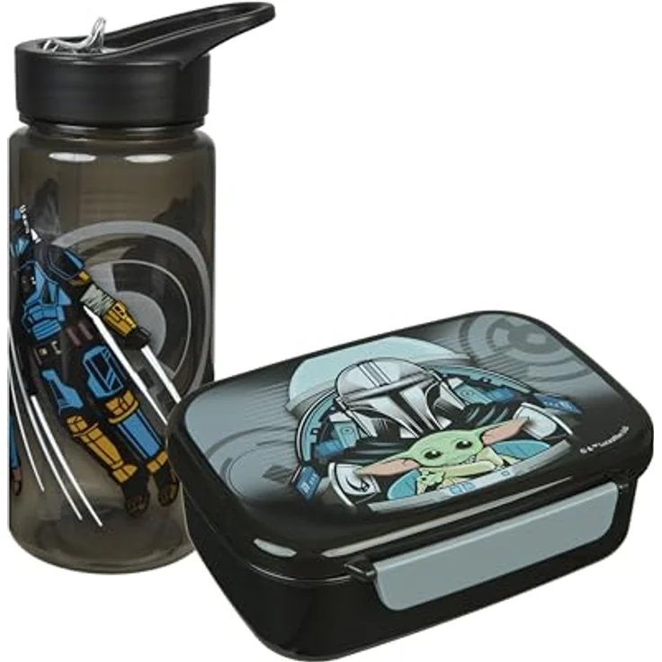 Scooli Lunchbox Star Wars, Set 2-tlg. mit auslaufsicherer Brotzeitdose und BPA-freier Trinkflasche, 500 ml – Bild 1