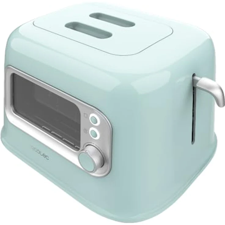 Cecotec RetroVision Blue Vertikaler Toaster, 700 W, 2 breite Schlitze, 5 Bräunungsstufen, Retro-Design mit Kontrollfenster und Staubschutz – Bild 2