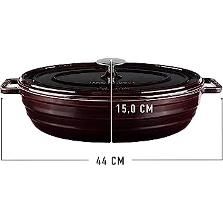 Sallys Gusseisenbräter Alime (Plum Purple Majolika) - Hochwertiger Gusseisenbräter für gleichmäßiges Garen und vielseitige Anwendung – Bild 3
