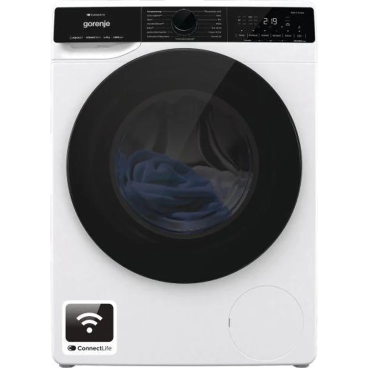 GORENJE Waschmaschine 1400 U/min, 9 kg, WLAN, Energieeffizienzklasse A, weiß-silber