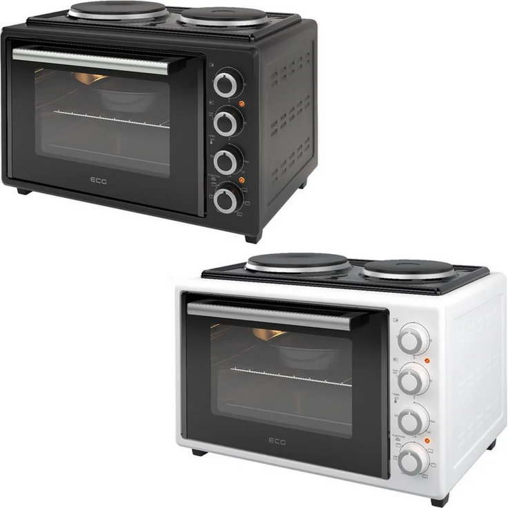 ECG Minibackofen ETH, 35 Liter Innenraum, 1500 W und 1000 W Kochplatten, Innenbeleuchtung
