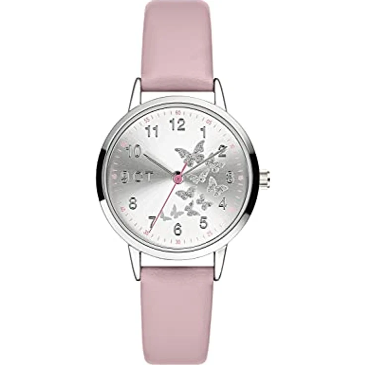 Cool Time Mädchen Kinder Armbanduhr mit glitzernden Schmetterlingen, pink – Bild 1
