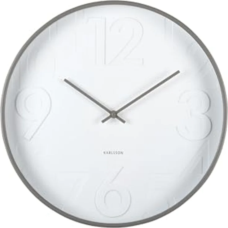 Karlsson Wanduhr Ayuno, Dunkelgrau, Ø40cm, Rund, aus Polypropylen, moderne Wanduhr für Wohnzimmer – Bild 4